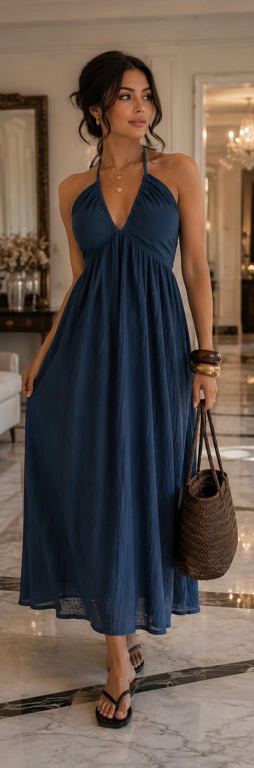 Robe Halter Bleue Riviera
