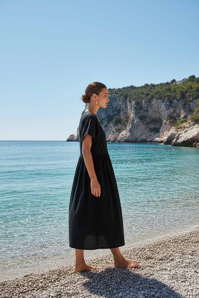 Robe beach noire casual chic SIMALI